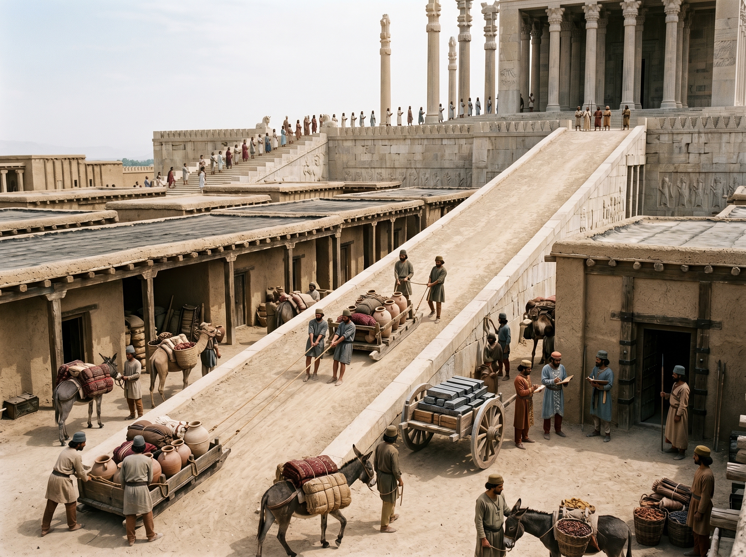 Behind the ceremony: storehouses, ramps, and the movement of tribute