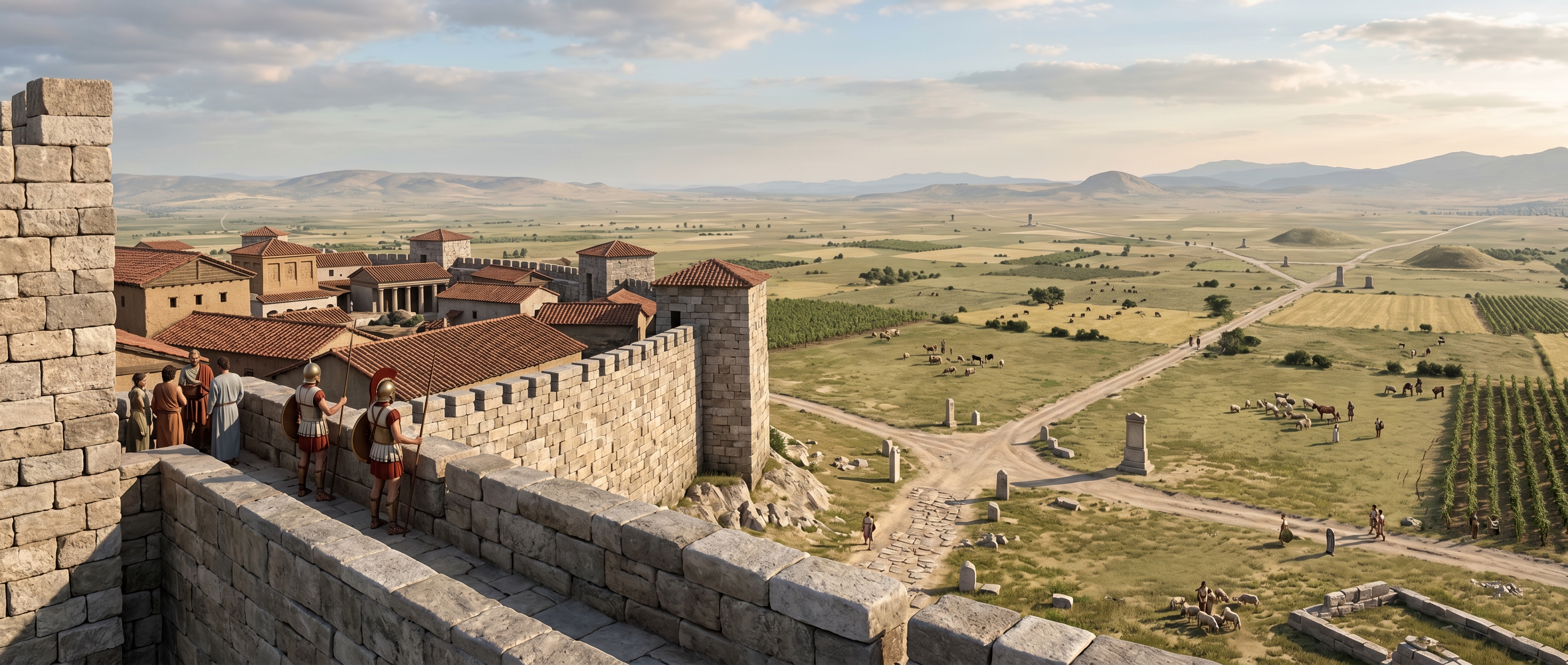Lookout over the Boeotian plain — sightlines, battle memorials, and the cadence of visibility