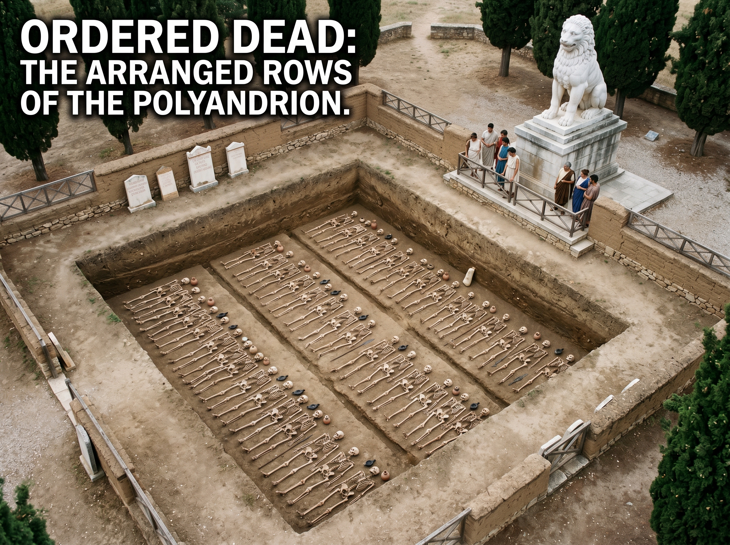 Ordered dead: the arranged rows of the polyandrion