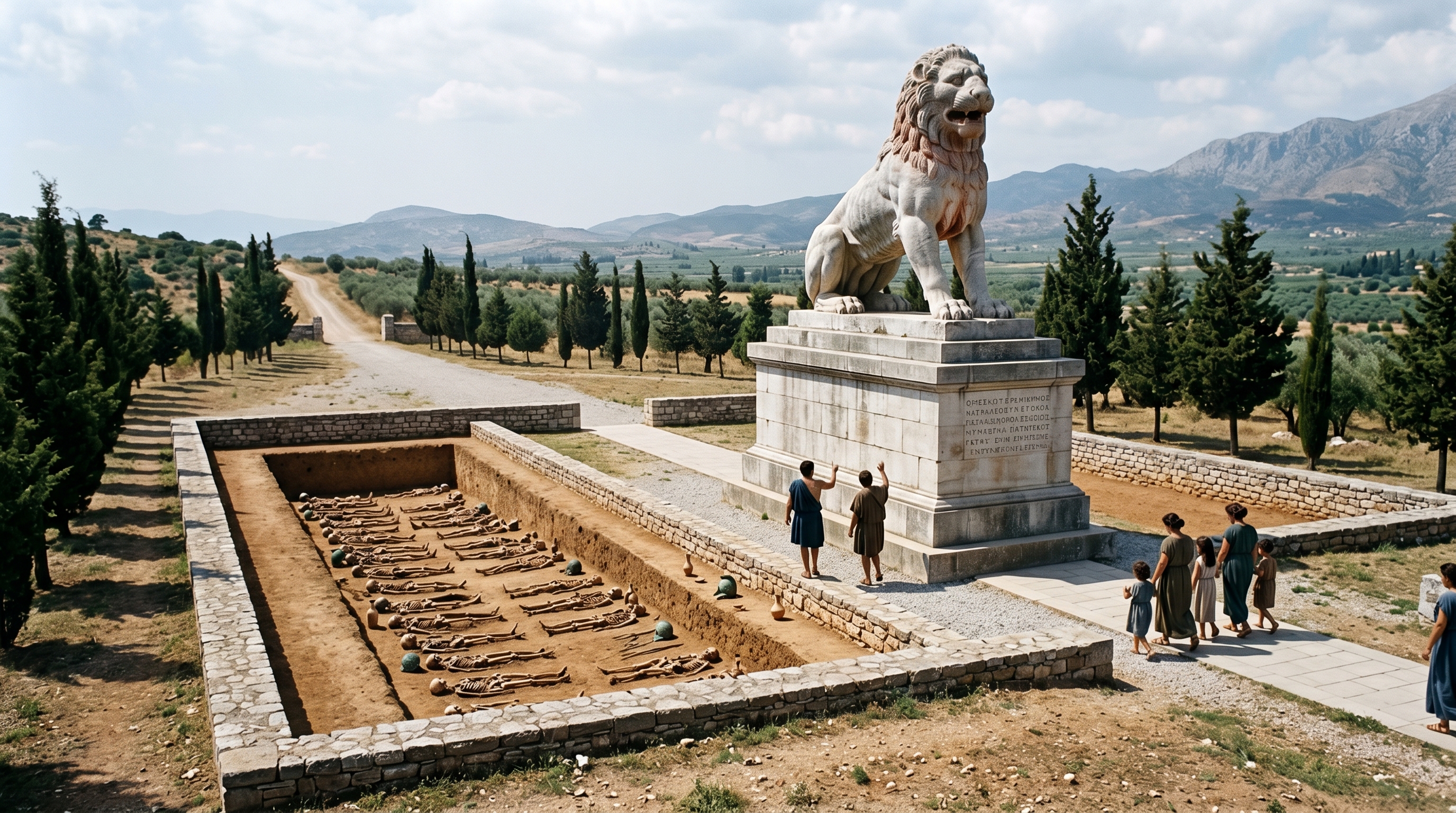 Lion of Chaeronea and the Sacred Band burial