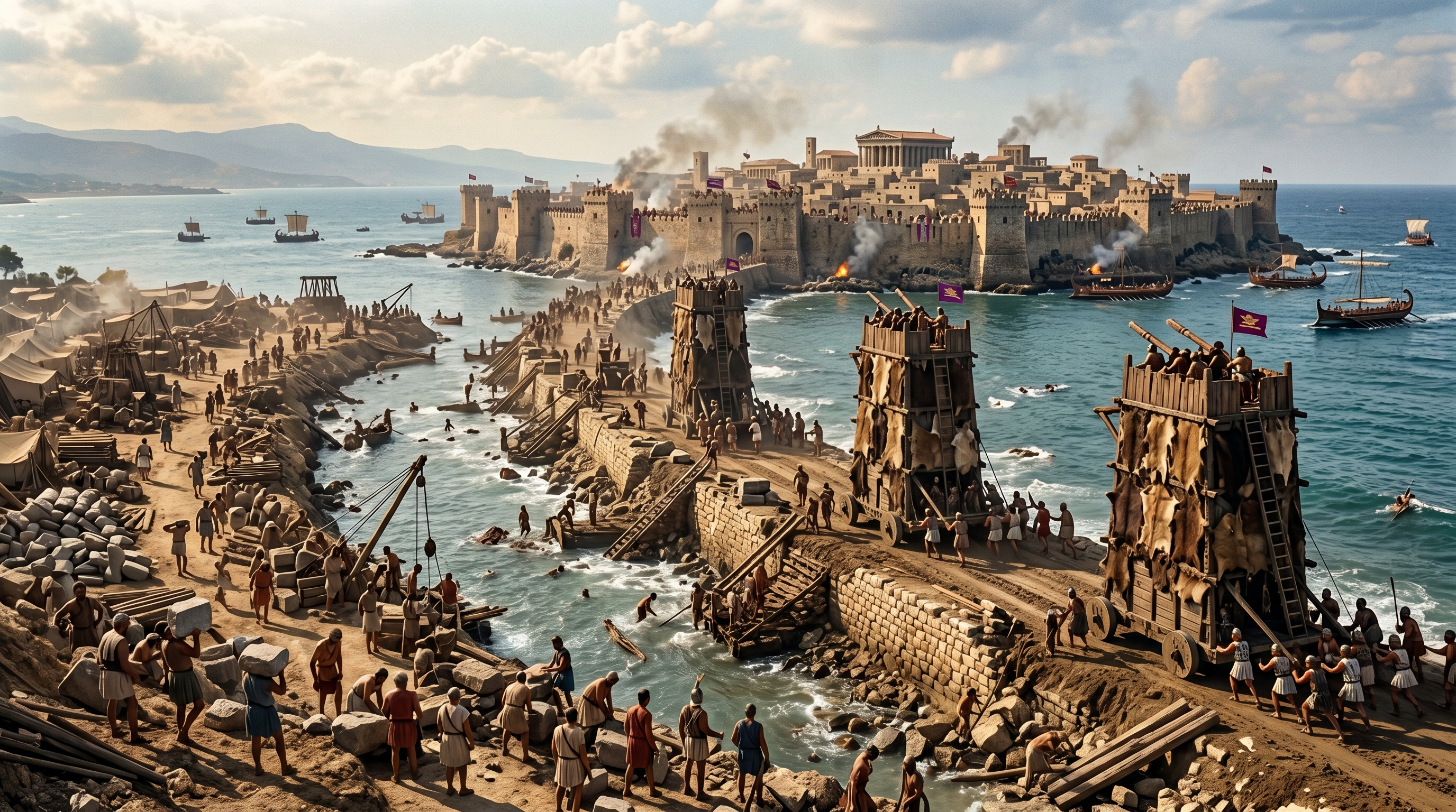 Alexander’s siege and the construction of the causeway (332 BCE)