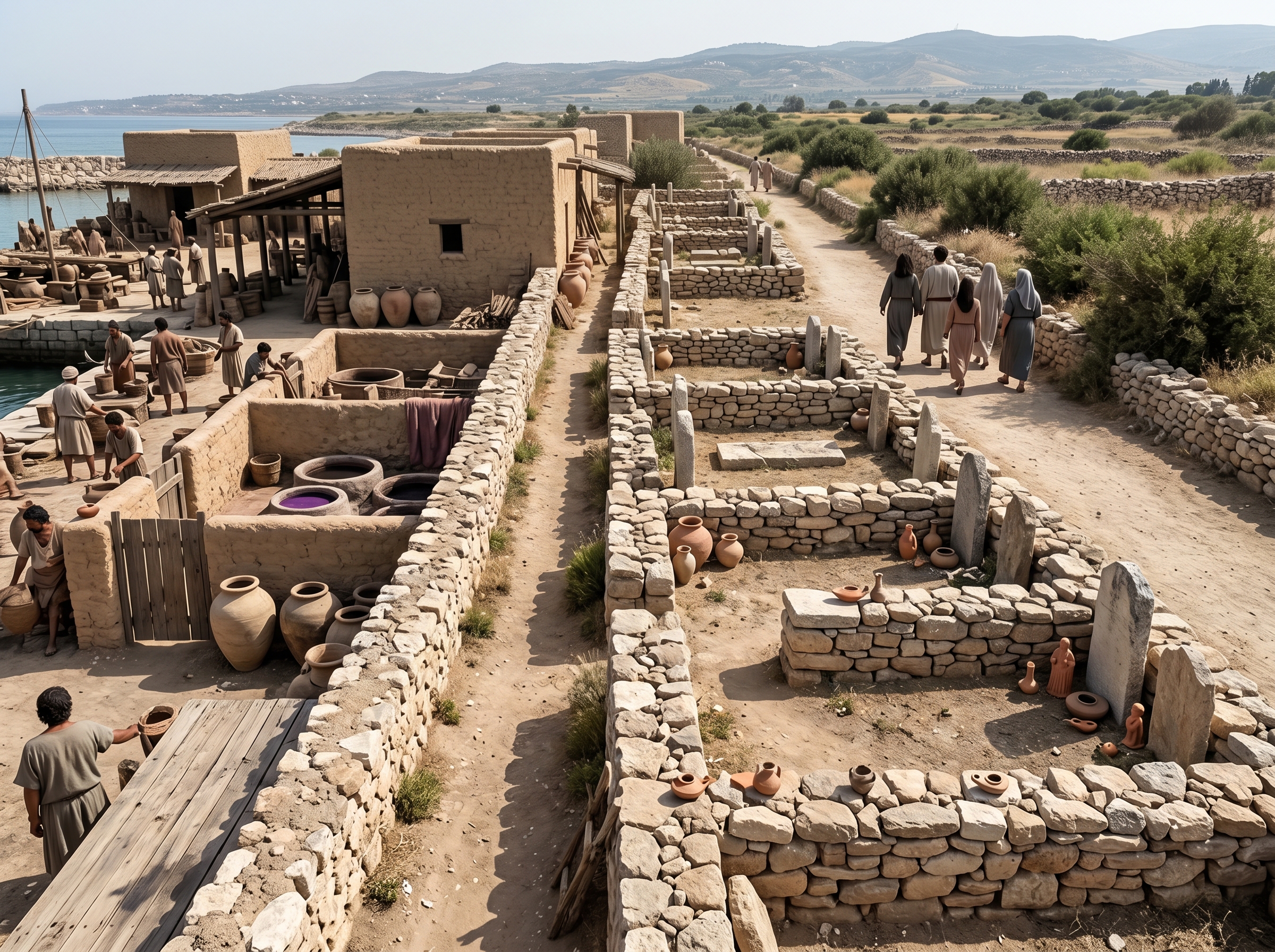 Funerary enclosures at the landward edge