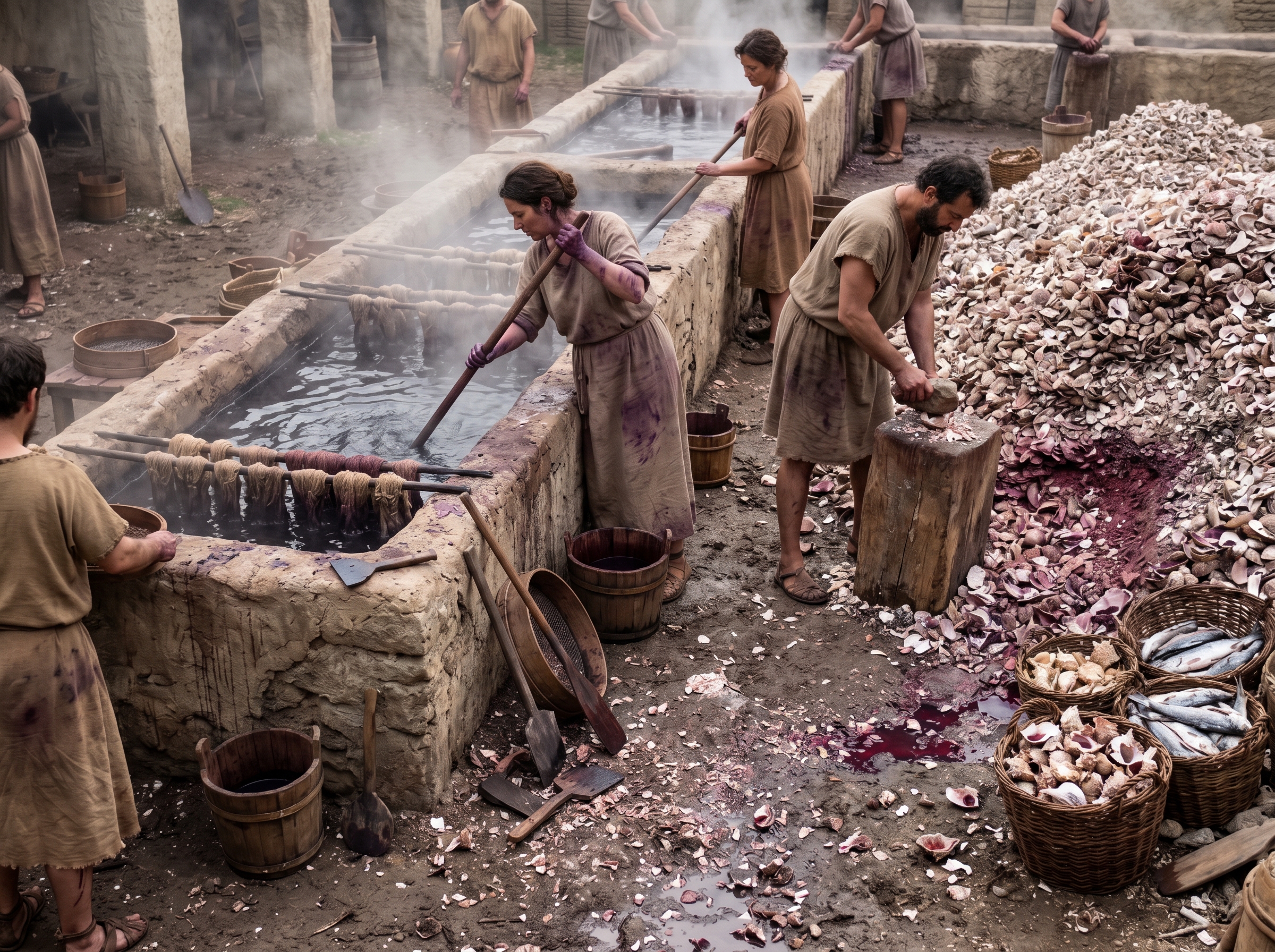 Dye vats and midden — the chemistry of Tyrian purple