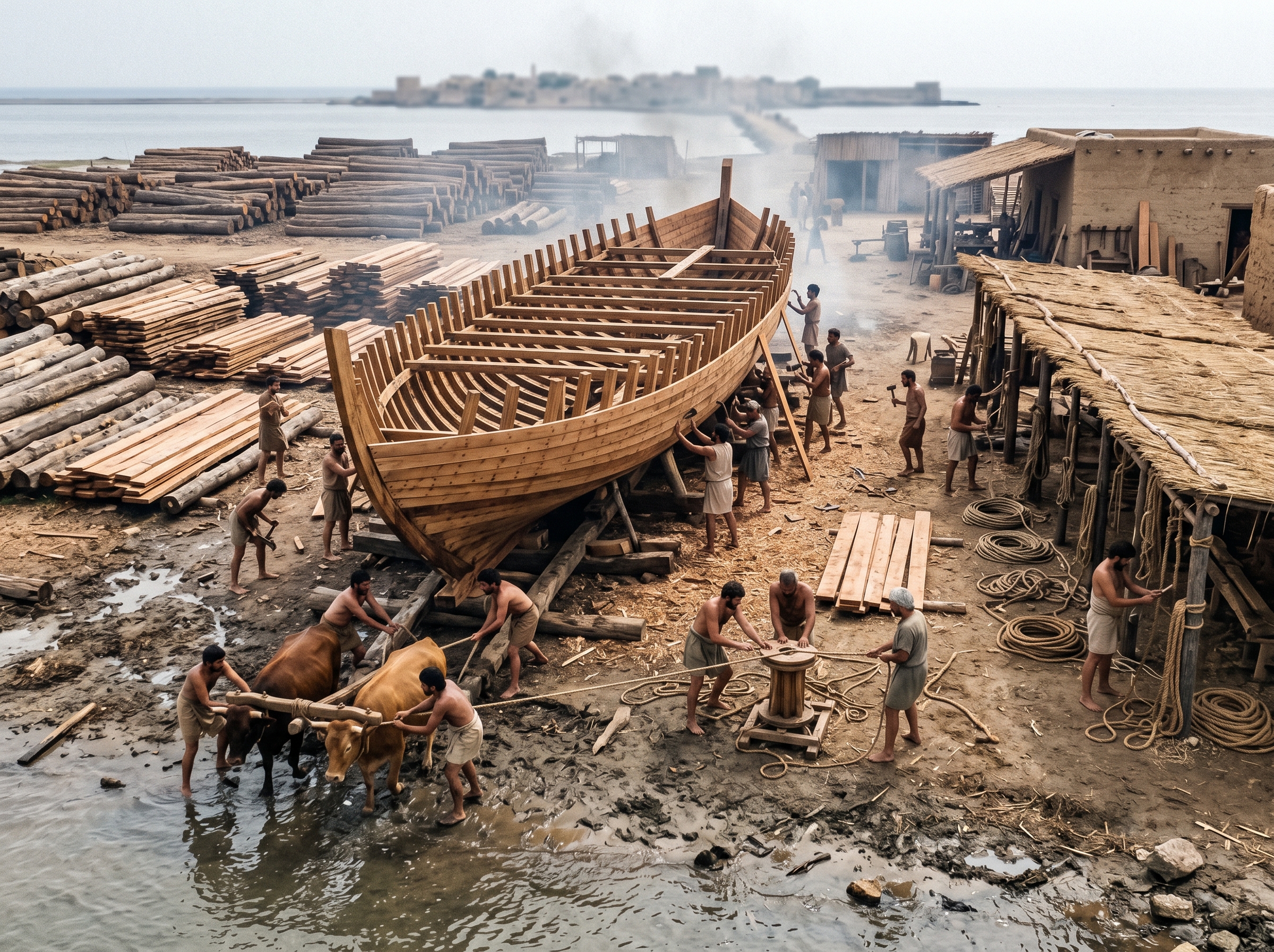 Shipwrights on the slipway: building and launching merchant hulls