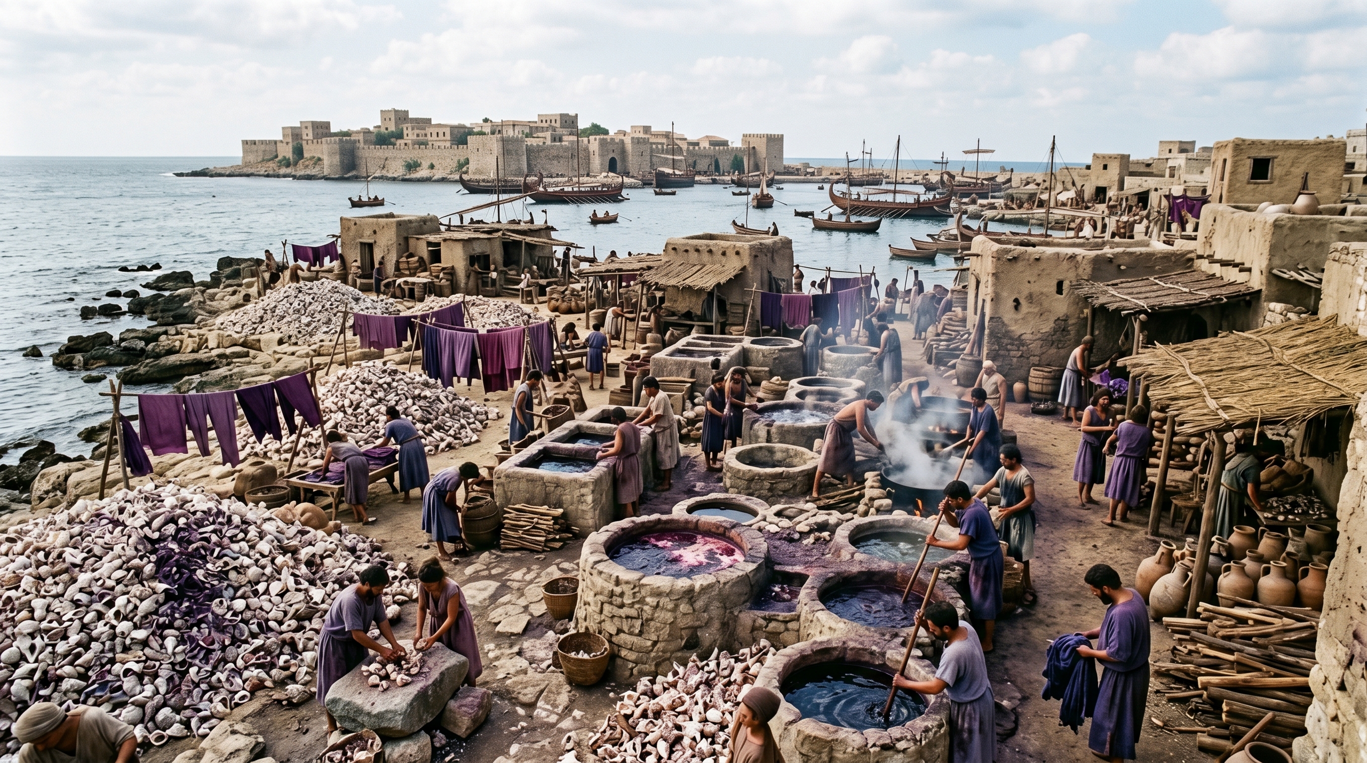 Purple-dye quarter and murex-processing sites